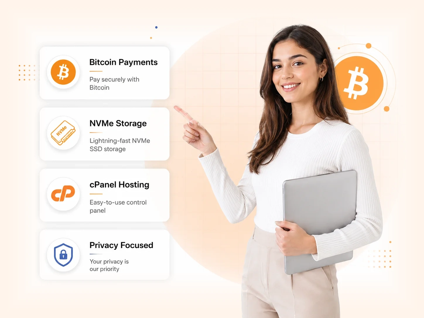 Bitcoin web hosting with crypto checkout, free cPanel, free SSL and DMCA ignored offshore hosting